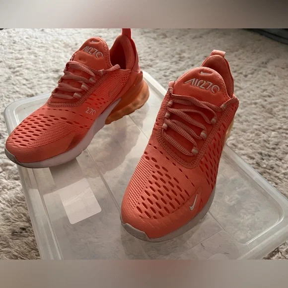 Nike Air Max 270 Bright Orange Sneakers - Picture 3 of 5